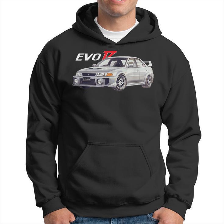 Herren Schwarz Hoodie mit Evo 7 Auto-Print, Motorsport Design