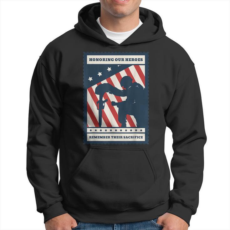 Honoring Our Heroes Us Army Military Veteran Remembrance Day  Men Hoodie Graphic Print Hooded Sweatshirt
