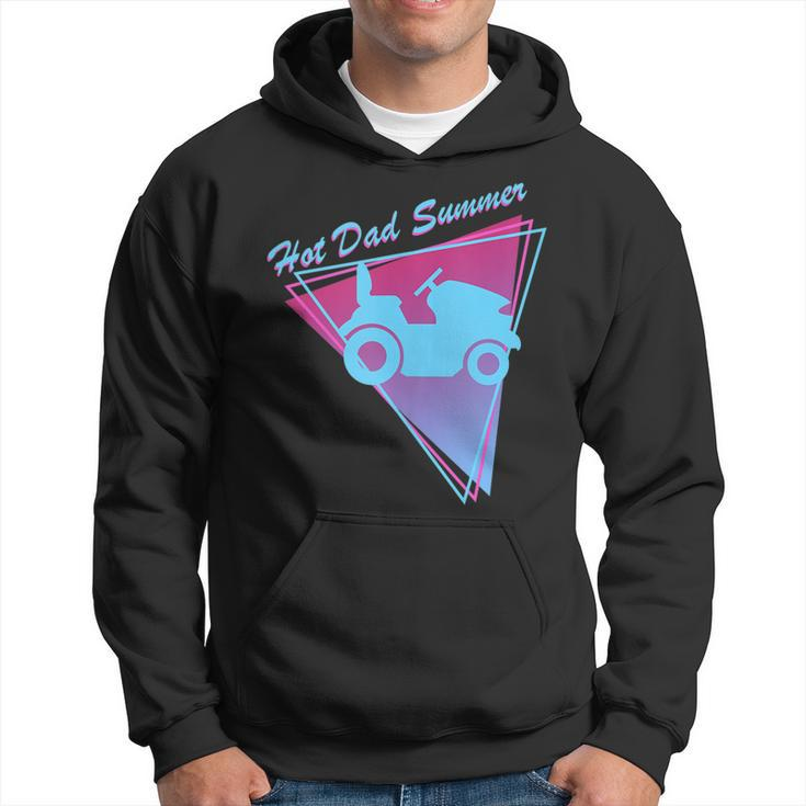 Hot Dad Summer Funny 80S Retro Riding Lawn Mower  Hoodie