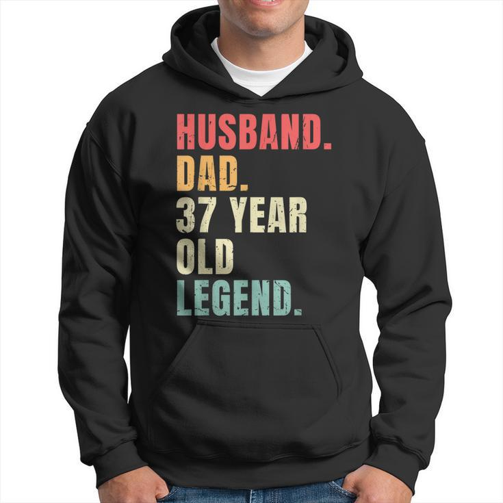 Husband Dad 37 Year Old Legend Retro Vintage 37Th Birthday Gift For Mens Hoodie