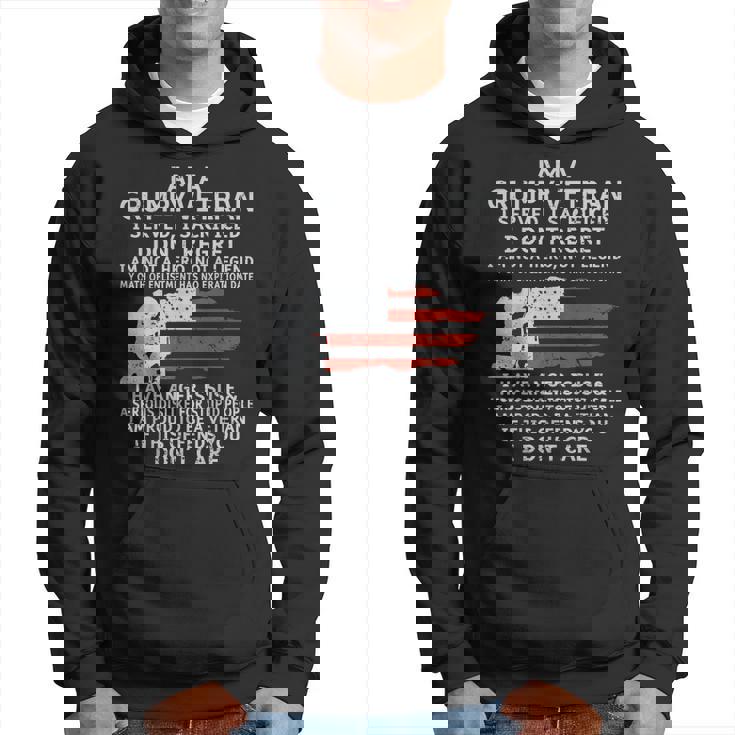 I Am A Grumpy Veteran I Dont Care Veteran Grumpy Old Man Hoodie