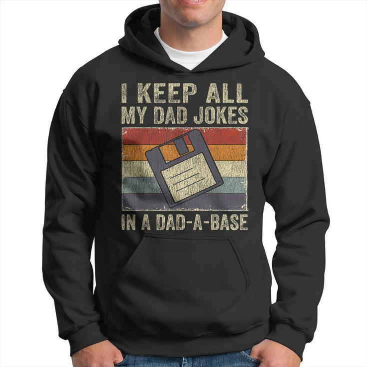 I Keep All My Dad Jokes In A Dad-A-Base Vintage Father Dad  Hoodie