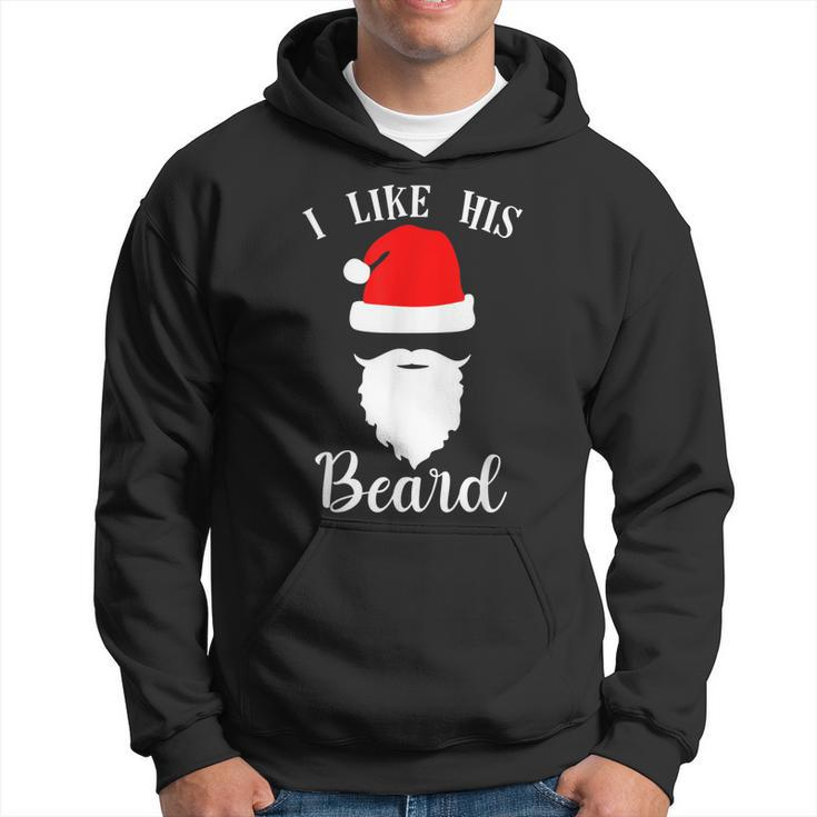 I Like His Beard I Like Her Butt Matching Couples Christmas  Men Hoodie Graphic Print Hooded Sweatshirt