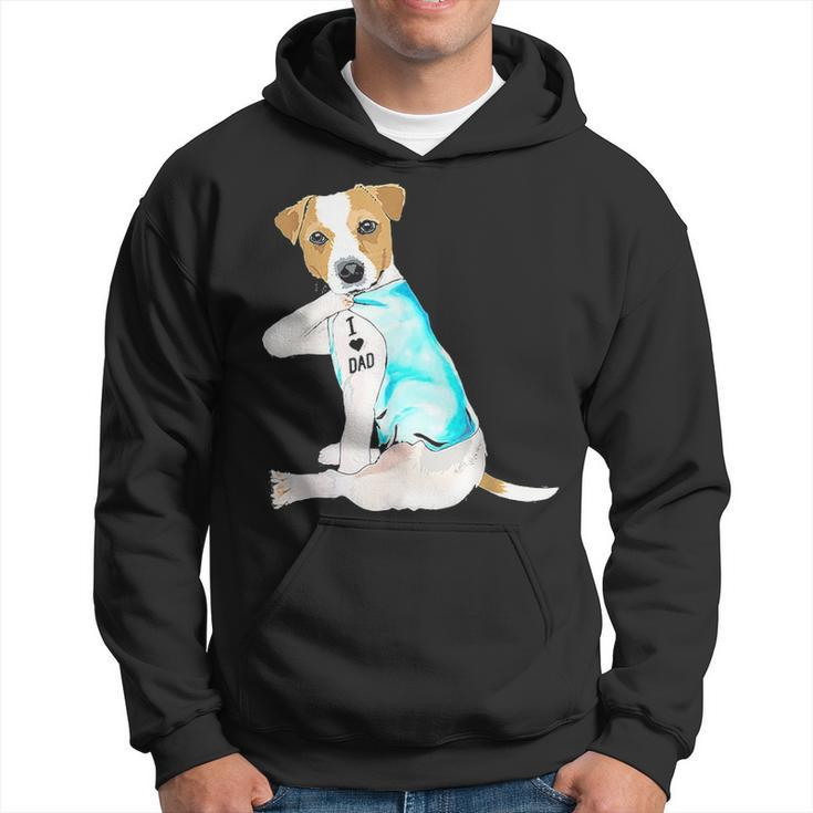 I Love Dad Tattoo Jack Russell Terrier Dad Tattooed Gift Hoodie