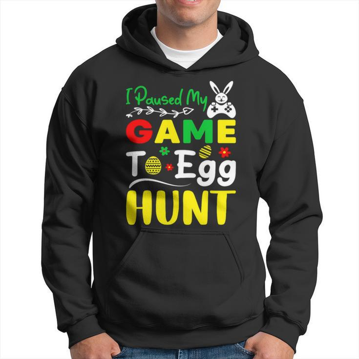 I Paused My Game To Egg Hunt Funny Easter Bunny Gamer Game Controller Hoodie