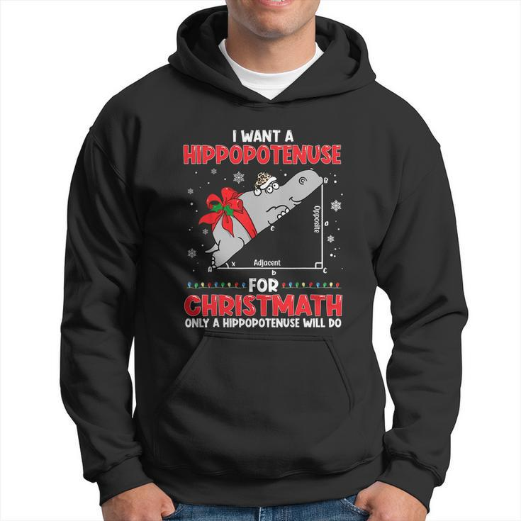 I Want A Hippopotenuse For Christmath Math Teacher Christmas Tshirt Hoodie