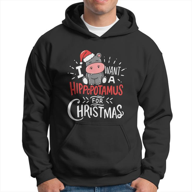 I Want Hippopotamus For Christmas Hippo Xmas Cute Gift Hoodie