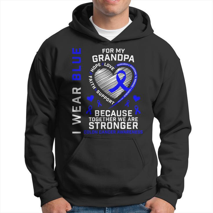 I Wear Blue For My Grandpa Colon Cancer Awareness Graphic   Hoodie