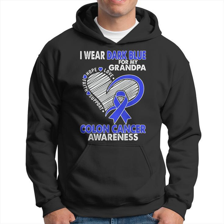 I Wear Dark Blue For Grandpa Colon Cancer Awareness Survivor Hoodie