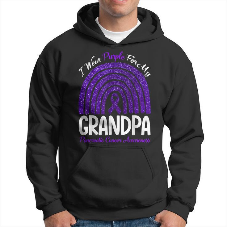 I Wear Purple For My Grandpa Pancreatic Cancer Rainbow Hoodie