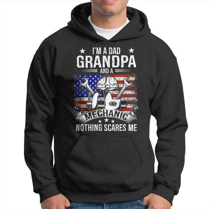Im A Dad Grandpa Mechanic Quotes American Flag Patriotic Gift For Mens Hoodie