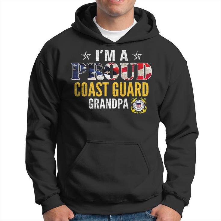 Im A Proud Coast Guard Grandpa American Flag Gift Veteran  Hoodie