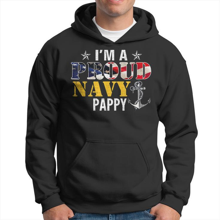 Im A Proud Navy Pappy American Flag Military Gift Veteran Hoodie