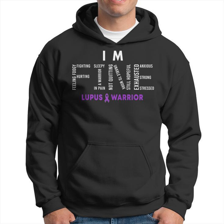 Im Fine Lupus Warrior Lupus Awareness Month Purple Ribbon  Hoodie