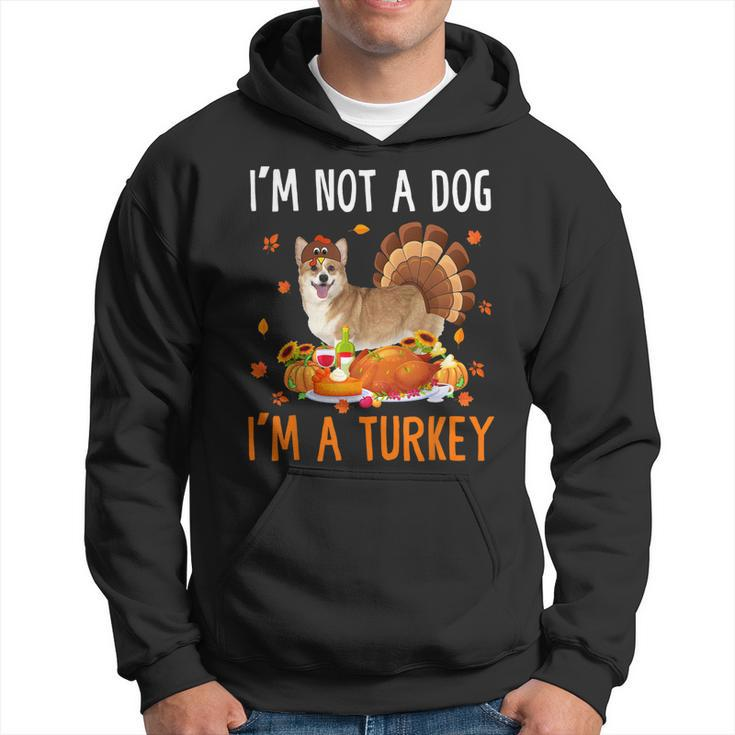 Im Not A Dog Im A Turkey Thanksgiving Corgi  Men Hoodie Graphic Print Hooded Sweatshirt