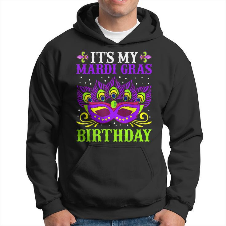 It’S My Mardi Gras Birthday Funny Mardi Gras Mask  V2 Hoodie