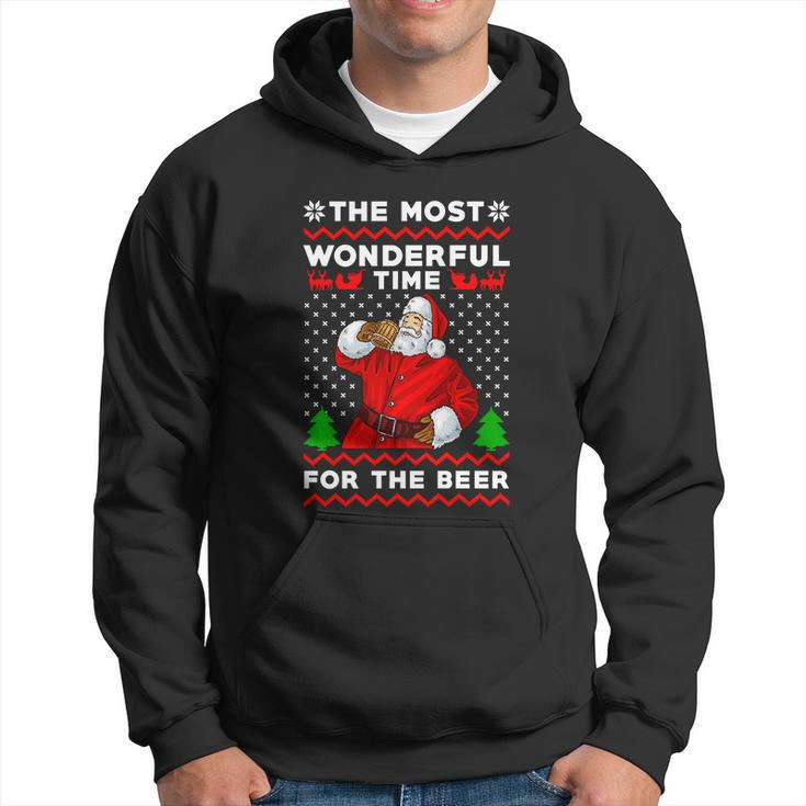 Its The Most Wonderful Time For A Beer Ugly Christmas Sweater Hoodie