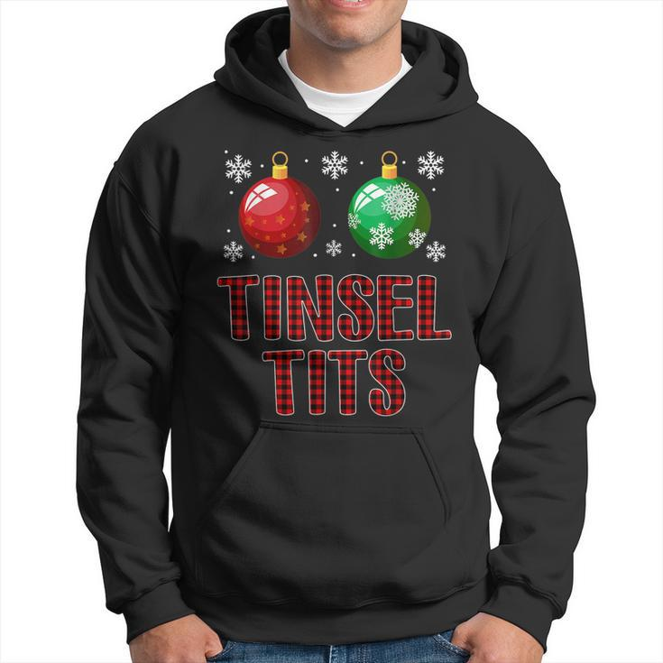 Jingle Balls Tinsel Tits Couple Christmas Couples Matching  Men Hoodie Graphic Print Hooded Sweatshirt