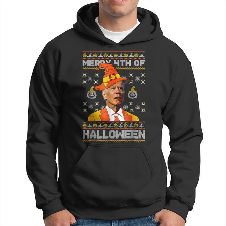 Joe Biden Merry 4Th Of Halloween Costume Scary Pumpkin Men Hoodie