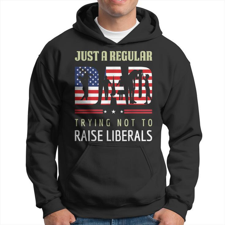 Just A Regular Dad Trying Not To Raise Liberals Fathers Day  Hoodie