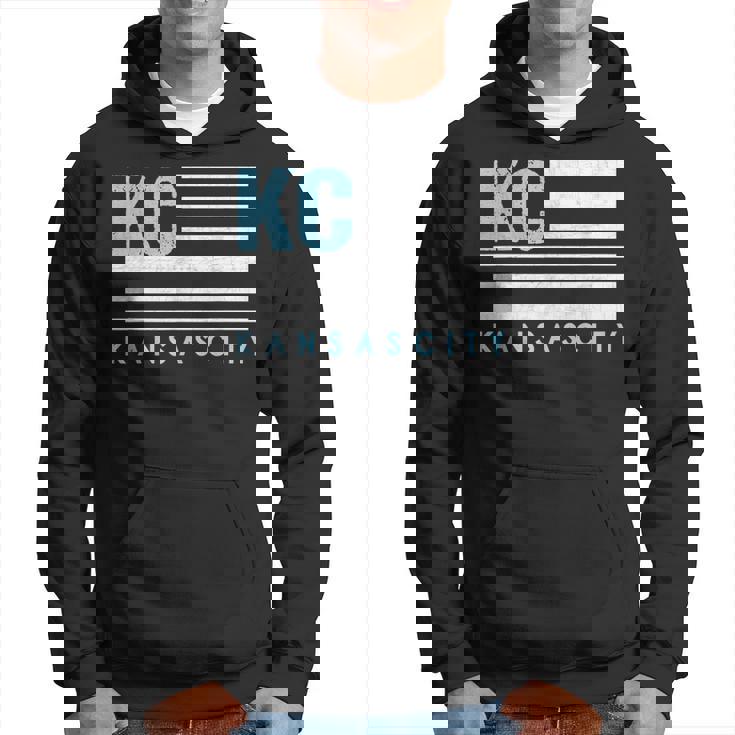 Kc Usa Flag Kansas City Blue & Light Blue Kc Usa Kansas City  Hoodie