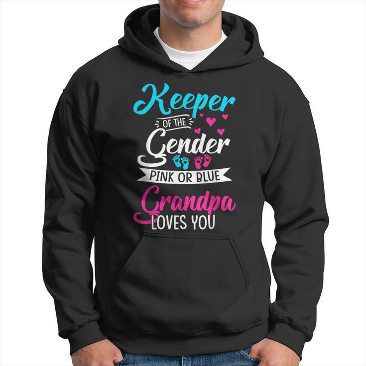 Keeper Of The Gender Grandpa Loves You Baby Announcement Hoodie