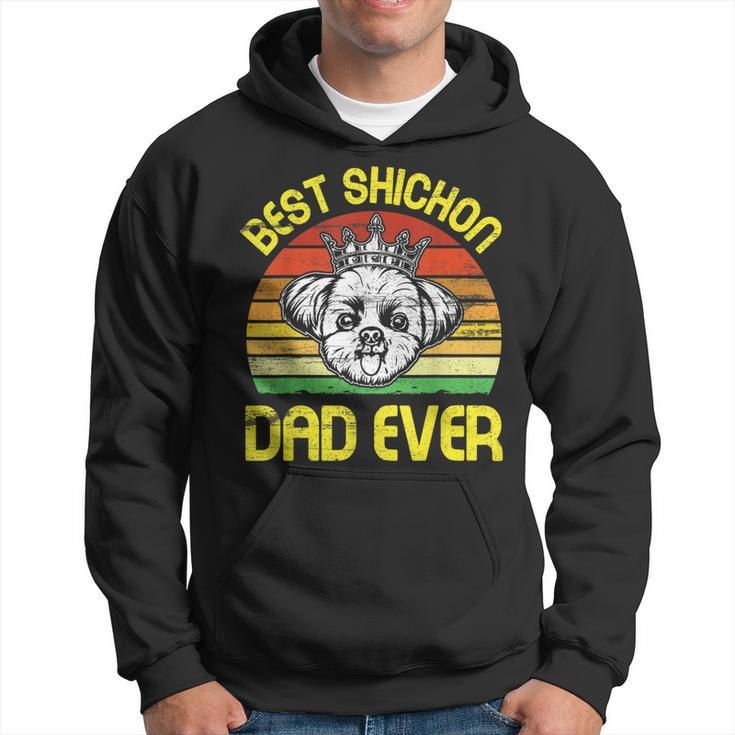 King Dog Best Shichon Dad Ever Vintage Retro Father  Hoodie