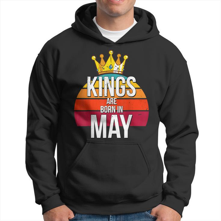 Kings Are Born In May T  Men Birthday Vintage Gift Hoodie