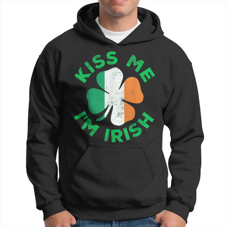 Kiss Me Im Irish Funny Saint Patrick Day Shamrock Gift Hoodie