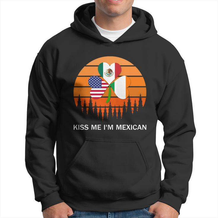 Kiss Me Im Mexican St Patricks Day Mexico Retro Sunset Shirt Men Hoodie