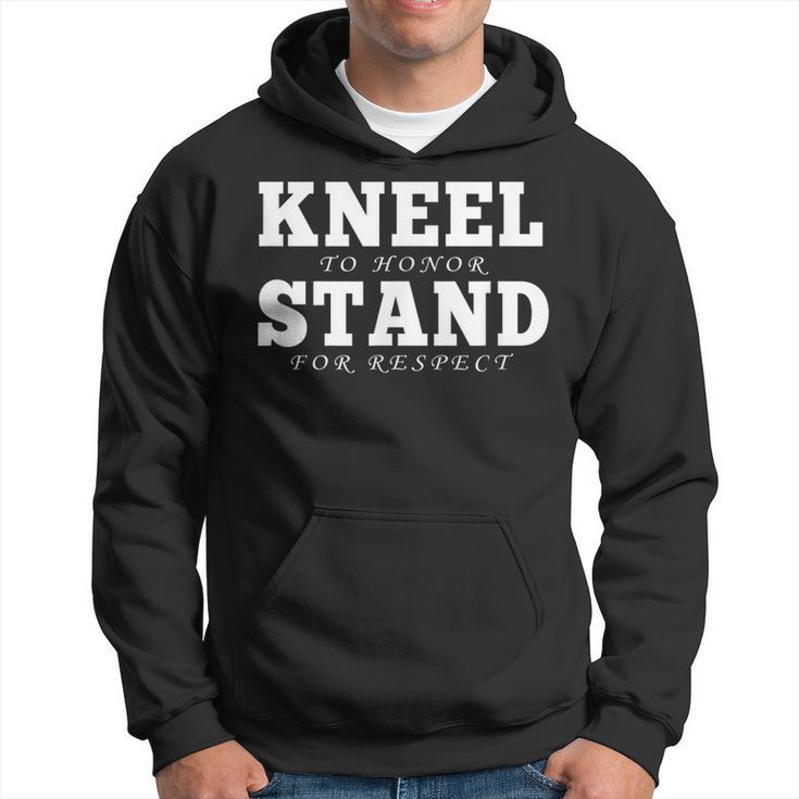 Kneel To Honor Stand For Respect Military Veteran  Men Hoodie Graphic Print Hooded Sweatshirt