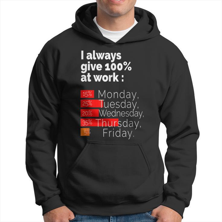 Labor Day For Men Women I Always Give 100 At Work   Men Hoodie Graphic Print Hooded Sweatshirt