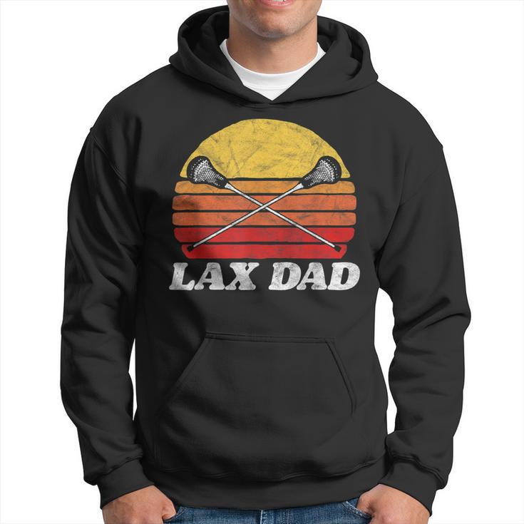Lax Dad Vintage X Crossed Lacrosse Sticks 80S Sunset Retro  Hoodie