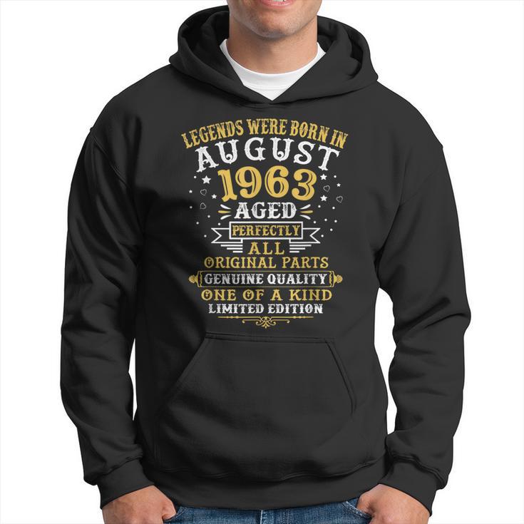 Legenden August 1963 Geboren - 59. Geburtstag Hoodie für Jubilare