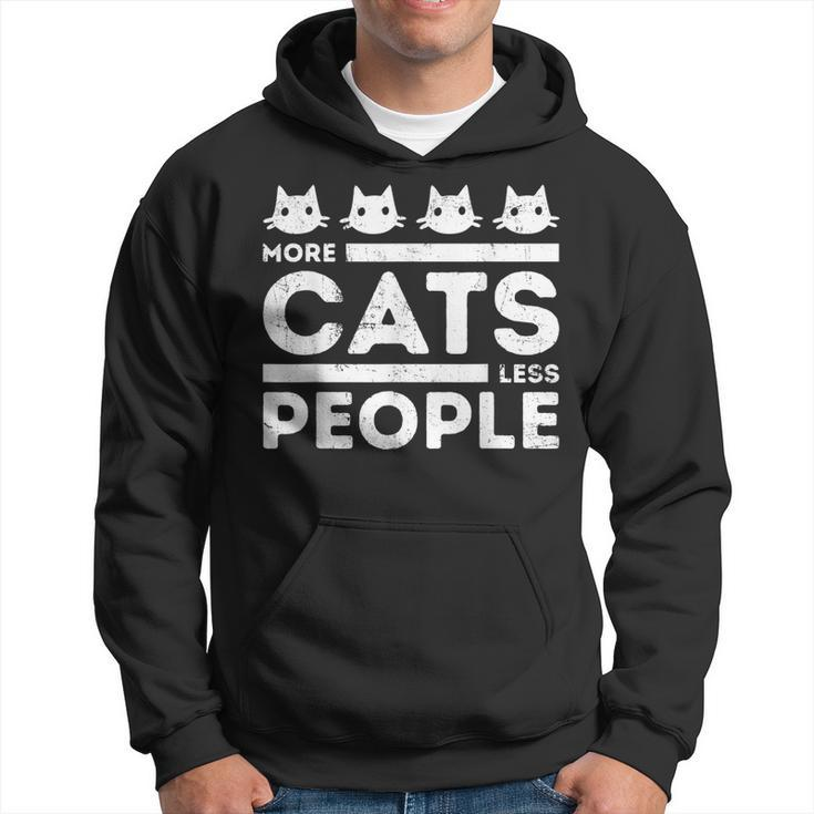 Less People More Cats Funny Kitten Lover Pride  Hoodie