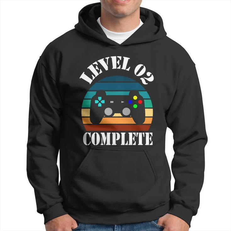 Level 2 Complete 2Nd Wedding Anniversary Video Gamer Hoodie