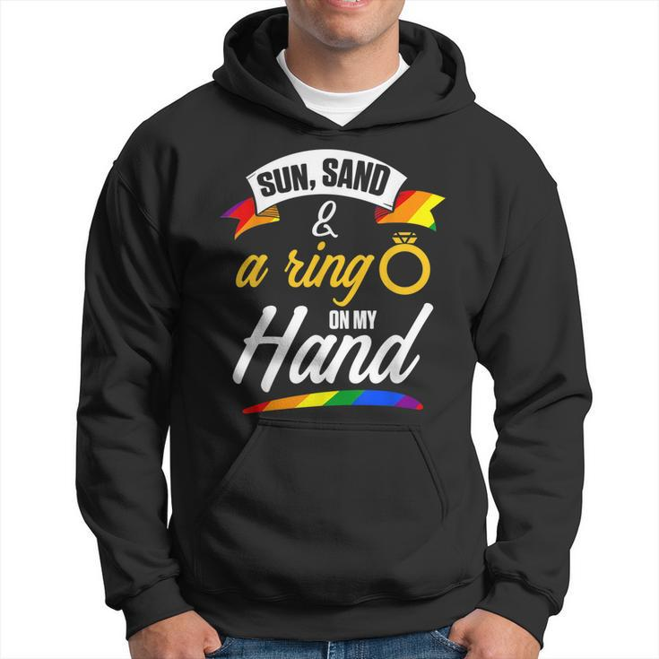 Lgbt Pride Gay Bachelor Party Sun Ring Hand Engagement Hoodie