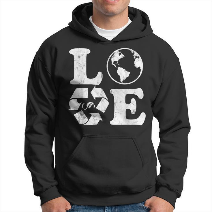 Love Earth Day 90S Vintage Recycling Earth Day  Hoodie