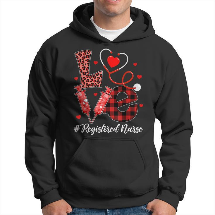 Love Registered Nurse Valentines Day Flannel Gift Nurse  Hoodie