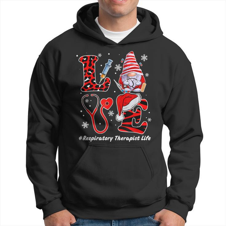 Love Respiratory Therapist Life Snowman Syringe Xmas Nursing Men Hoodie Graphic Print Hooded Sweatshirt
