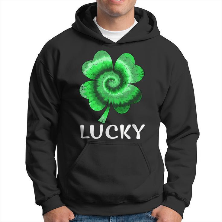 Lucky St Patricks Day St Paddys Outfit Shamrock Tie Dye  Hoodie