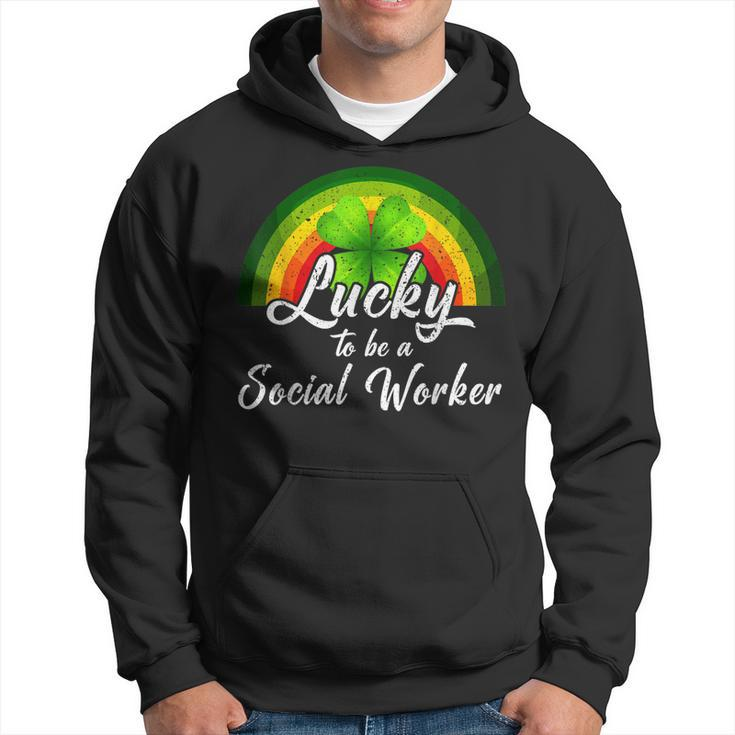 Lucky To Be A Social Worker St Patricks Day Rainbow Gifts  Hoodie