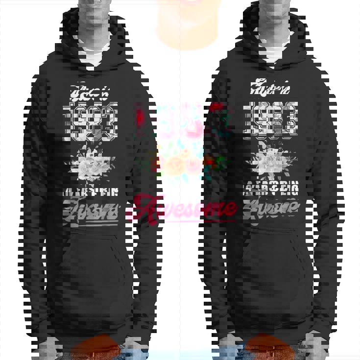 Made In 1983 Floral 40 Year Old 40Th Birthday Gifts Women Hoodie