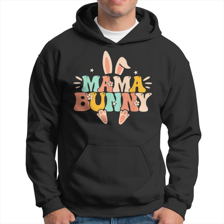 Mama Bunny Retro Groovy Bunny Mom Mommy Happy Easter Day  Hoodie