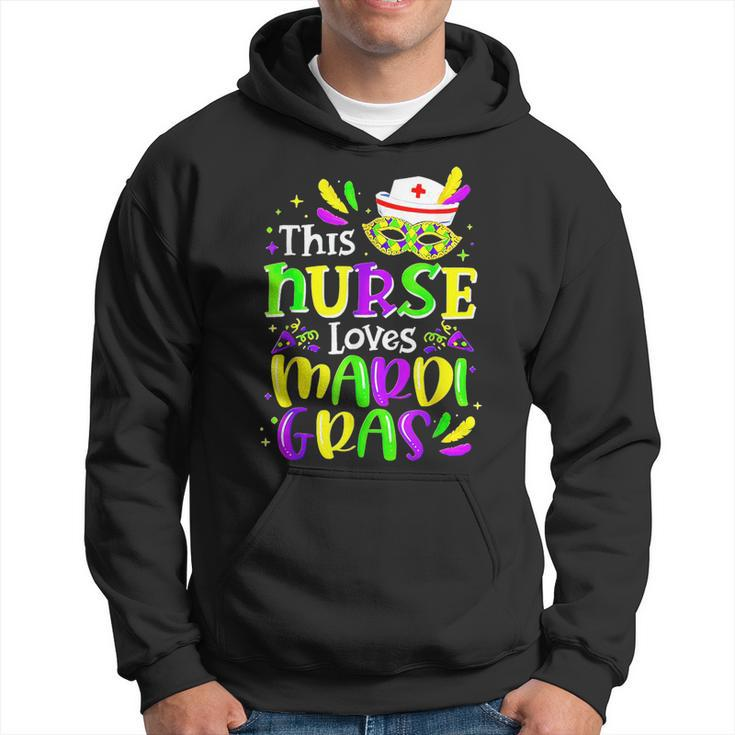Mardi Gras Nurse This Nurse Loves Mardi Gras Funny Colorful  Hoodie