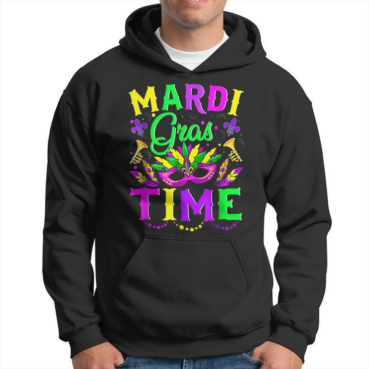 Mardi Gras Time Feathered Krewes Mask Funny Mardi Gras  V2 Hoodie