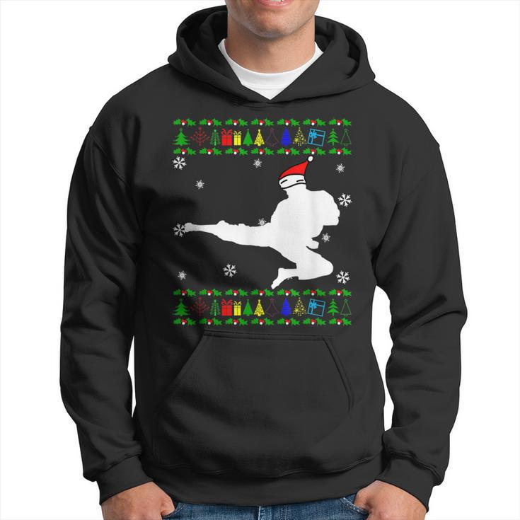 Martial Arts Fighter Ugly Christmas Karate Men Hoodie Graphic Print Hooded Sweatshirt
