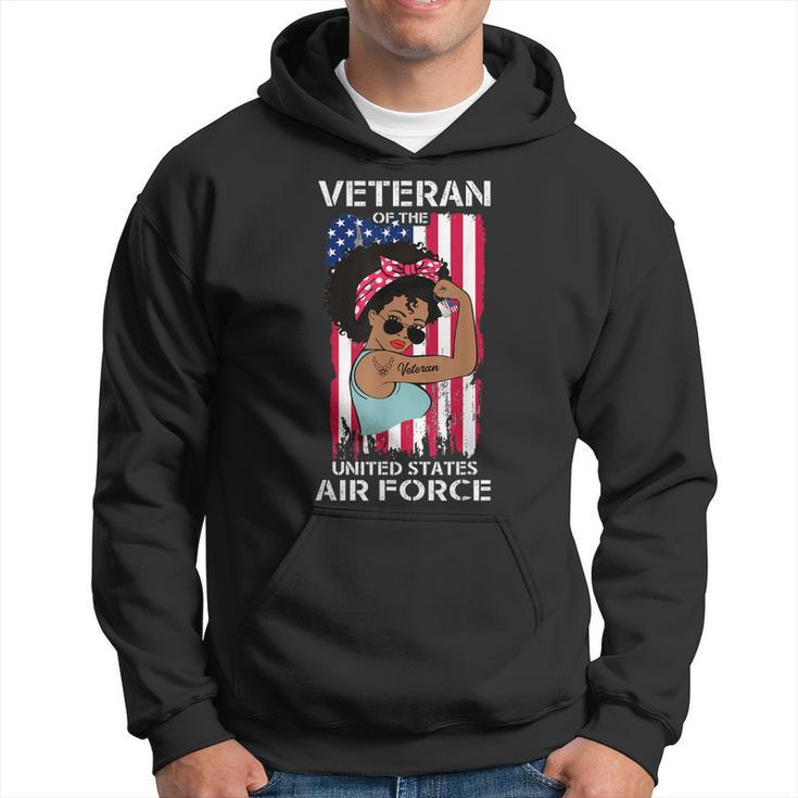 Melanin Female Air Force Veteran Us Air Force  Usaf  Men Hoodie Graphic Print Hooded Sweatshirt