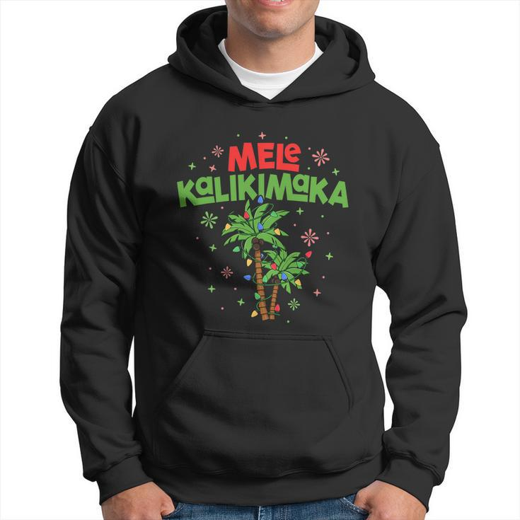Mele Kalikimaka Hawaiian Christmas Palm Tree Lights Xmas Hoodie