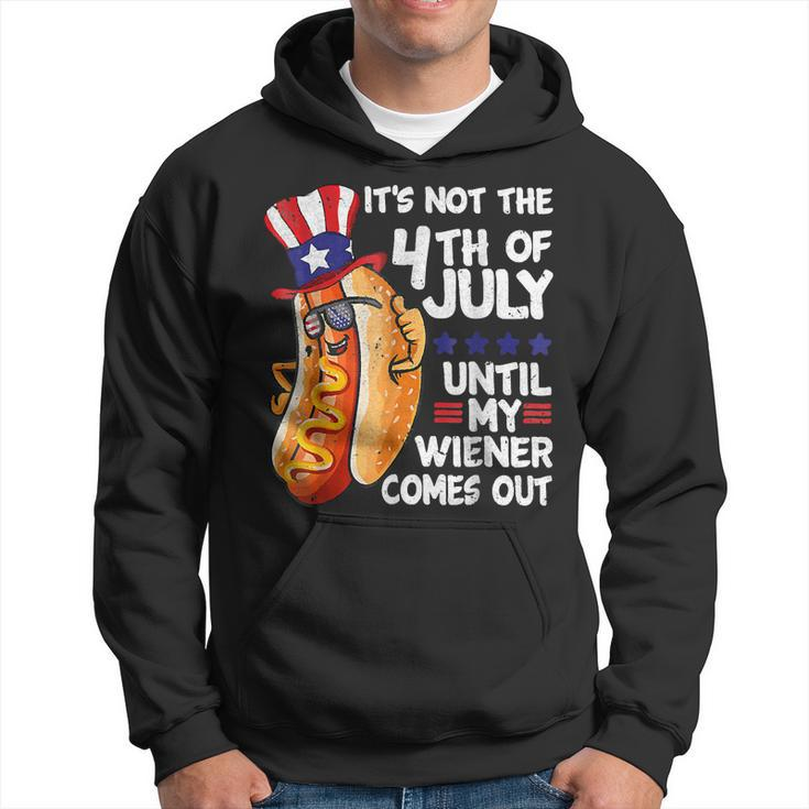 Men Funny 4Th Of July Hot-Dog Wiener Comes Out Adult Humor Hoodie